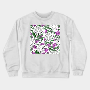 Beautiful Tropical Flowers And Jaguar Fashion Crewneck Sweatshirt